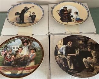 CLEARANCE ! $10.00 NOW, WAS $40.00......................4 Norman Rockwell Plates w/boxes (C114)