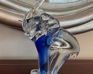CLEARANCE ! $10.00 NOW, WAS $40.00.................Elephant Murano Art Glass 12" tall (C079)