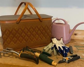 HALF OFF! $7.00 NOW, WAS $14.00....................Picnic Basket, Yard Tools and more (C023)