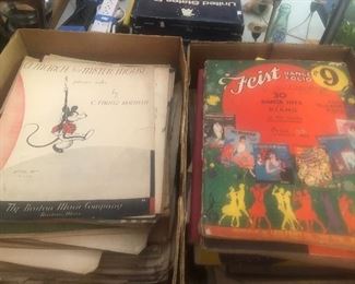 Boxes of Old Sheet Music 