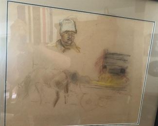 Sketch signed Renoir