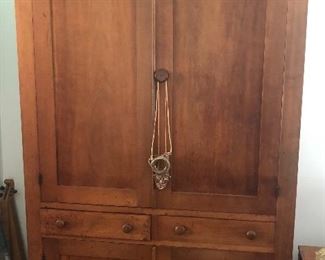 Handmade Cherry Flat Back Cupboard 