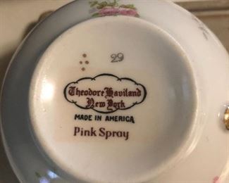 Theodore Haviland Pink Spray Dinnerware 