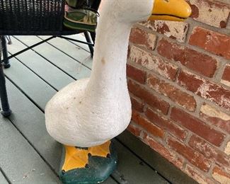 Concrete duck with costumes!