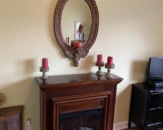 Electric fireplace and mantle