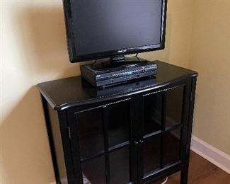 Small flatscreen and tv stand cabinet