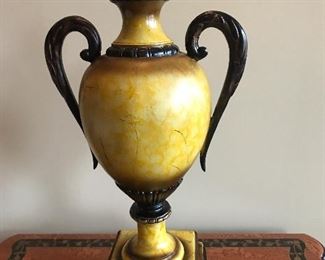 Wooden urn, one of a pair