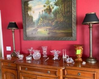 Two Heavy Brass Lamps $250