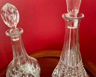 Decanter on the right is Waterford $90  SOLD
Decanter on the left is $24 is not marked