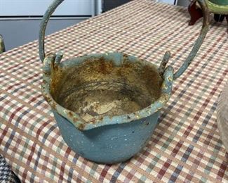 Antique cast iron melting pot