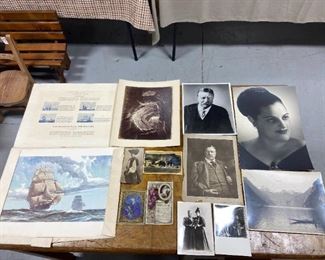 Antique photos, drawings, postcards