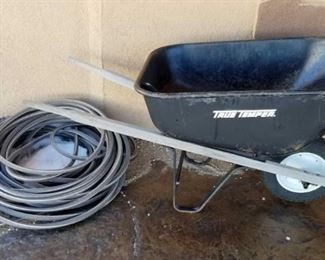 Wheelbarrow and Hose