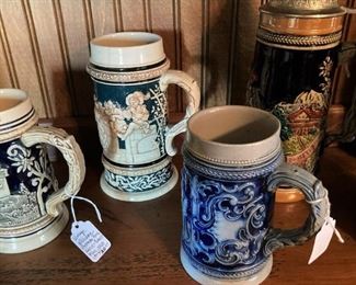 Vintage steins from Switzerland and Germany