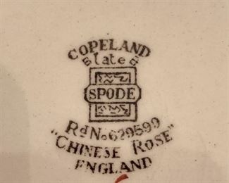 Copeland "Chinese Rose" china from England