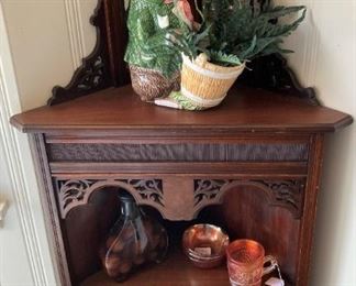 Small antique corner shelf