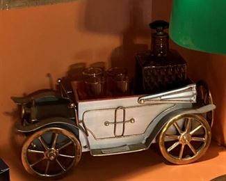 Old model car decanter holder