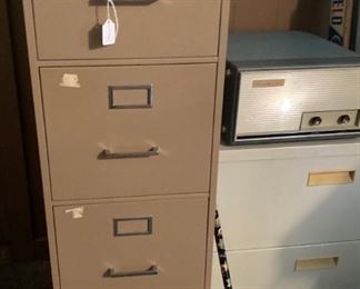 4-drawer and 2 drawer file cabinets