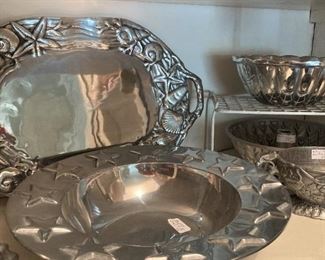 Metal ware serving containers