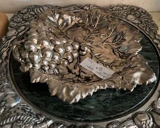 Grape bowl; cheese plate