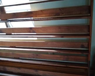 Wooden wall shelves from old video store. Great for pantry jars etc.