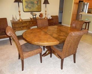 Pedestal Dining Table, shown with 1 leaf in place