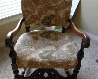 Wood Frame Chair with Tropical design