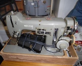 Vintage Necchi Sewing Machine in Original Case