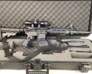 Serial - RES09662
Mfg - High Standard Mfg
Model - HSA-15 w/ Extras
Caliber - 5.56 NATO
Barrel - 16"
Capacity - 30+1
Magazines - 5
Type - Rifle, Semi Automatic
Located in Chattanooga, TN
Condition - 1 - New
This is a High Standard Manufacturing HSA-15 AR-15 rifle with a plethora of extras. Included is a hard to find High Standard HSA-15 rifle, UTG 3-9x Scope, 2 point sling, Timney single stage drop-in trigger, hard case, and 5 fully loaded AR magazines. This package includes a loaded Magpul D-60 60 round drum mag, 3 metal 30 round mags, and a metal 20 round magazine.