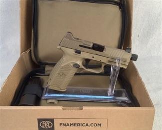 Serial - GKS0180698
Mfg - FN
Model - 509 Tactical FDE Pistol
Caliber - 9mm Luger
Barrel - 4.5"
Capacity - 17+1
Magazines - 2
Type - Pistol
Located in Chattanooga, TN
Condition - 1 - New
This lot contains a new in box FN 509 Tactical in FDE color. The tactical version of this pistol features a threaded barrel, suppressor height night sights, a removable optics plate for a myriad of red dot optics (plates included).
