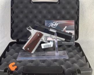 Serial - KR284767
Mfg - Kimber
Model - Pro Carry II Pistol
Caliber - 45 Auto
Barrel - 4"
Capacity - 7+1
Magazines - 1
Type - Pistol
Located in Chattanooga, TN
Condition - 1 - New
This is a new in box Kimber Pro Cary II two toned 1911 pistol, ideal for carry or home defense purposes. This pistol features a lightweight aluminum frame and a steel slide, accompanied by gorgeous checkered rosewood grips