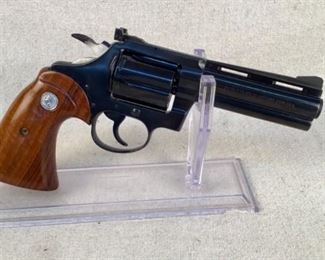 Serial - D88763
Mfg - 1976 Colt Diamondback
Model - Revolver
Caliber - 38 Special
Barrel - 4"
Capacity - 6
Type - Revolver, Double Action
Located in Chattanooga, TN
Condition - 3 - Light Wear
This lot contains a 1976 Manufactured Colt Diamondback, one of the more sought after Colt "Snake Guns". This revolver is in near mint condition, however is missing the box, therefore we couldn't give it condition 2 (Like new in box). This revolver is in absolutely fantastic shape and has all of it's blueing as well as gorgeous wooden grips.