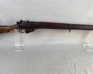 Serial - NSN-1169
Mfg - Lee Enfield No 4
Model - MK 1 Rifle
Caliber - 303 British
Barrel - 24"
Capacity - 10+1
Type - Rifle, Bolt Action
Located in Chattanooga, TN
Condition - 4 - Aged, Heavy Wear
This lot contains a SMLE Lee Enfield No4 MK1 rifle in excellent condition, this rifle even retains some of the green paint that was applied to rifles intended for Tropical theaters. This rifles wood shows signs of use and there is noticeable amount of surface rust on the barrel bands and the receiver. The safety works, however is missing a spring causing it to move freely, please note this is an easy fix with the right parts.
