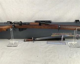 Serial - 36317
Mfg - RFI Ishapore
Model - SMLE Rifle w/bayonet
Caliber - .303 British
Barrel - 25"
Capacity - 10+1
Type - Rifle, Bolt Action
Located in Chattanooga, TN
Condition - 3 - Light Wear
This is a classic example of an RFI (Rifle Factory Ishapore) produced SMLE rifle. This rifle is in fantastic shape for it's age, as it was manufactured in 1945. This rifl is an absolute must for military surplus collectors out there, as this rifle is in fantastic condition. This rifle comes with an original bayonet, as well as a hard carrying case.