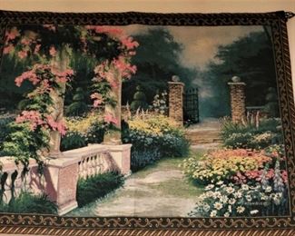 Large flower garden path tapestry