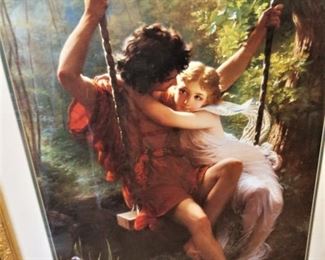 Large print under glass in frame