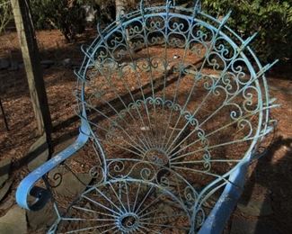 Vintage 1930's Mid Century Iron Peacock chair - set of 2