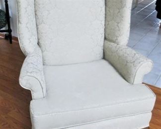 Queen Anne wing back chair - off white color