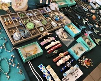 Misc hand made and other jewelry, hand made no slip hair barrettes