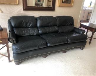 Great condition black leather Sofa (hancock &moore)