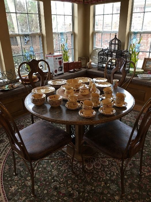 Dining table & chairs, Franciscan Dinnerware Rosette