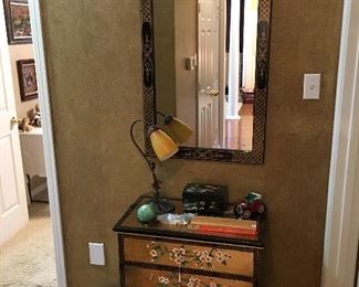 Oriental chest, mirror