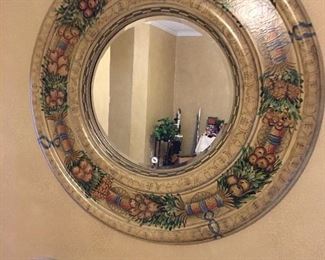 Large, round mirror