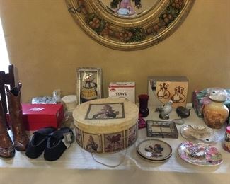 Boots, house shoes, sewing