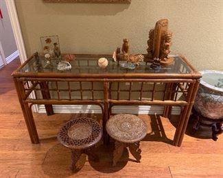 Oriental stands stools tables