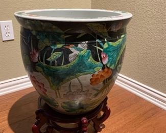Japanese satsuma porcelain planter