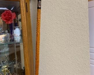 Wood carved walking stick