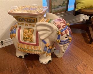 Ceramic elephant plant stand stool