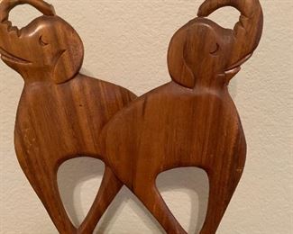 Whimsical carved elephants