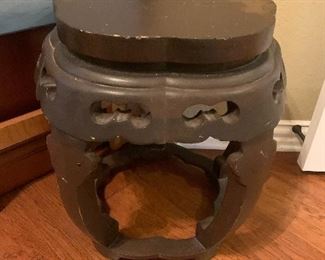 Carved wood plant stand table