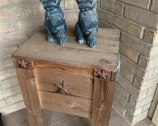 Rustic outdoor wooden table